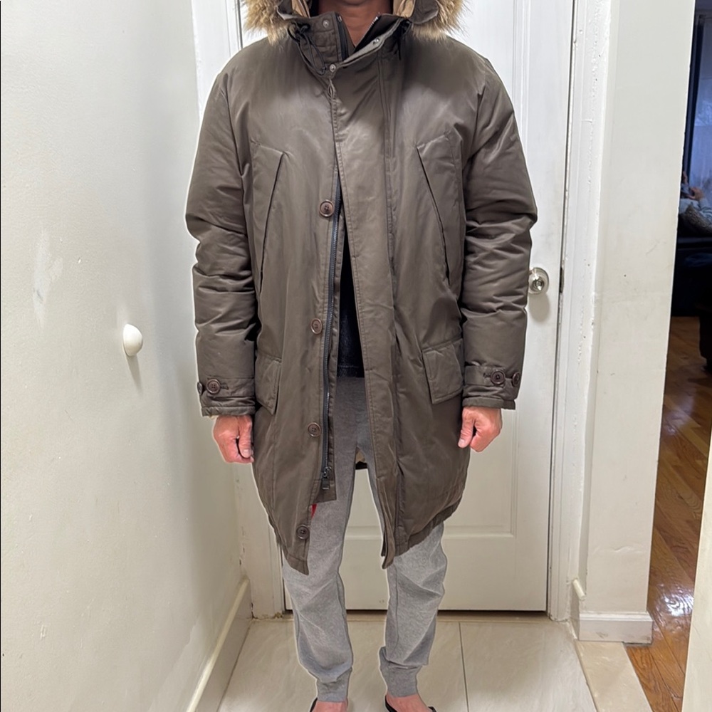 Men's Brown Parka Coat